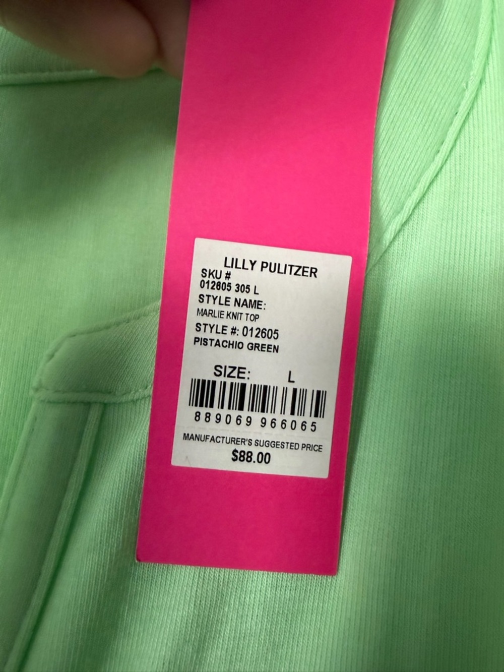 NWT Lilly Pulitzer Pistachio Green Henley Long Sleeve Marlie Knit Top - Picture 2 of 4